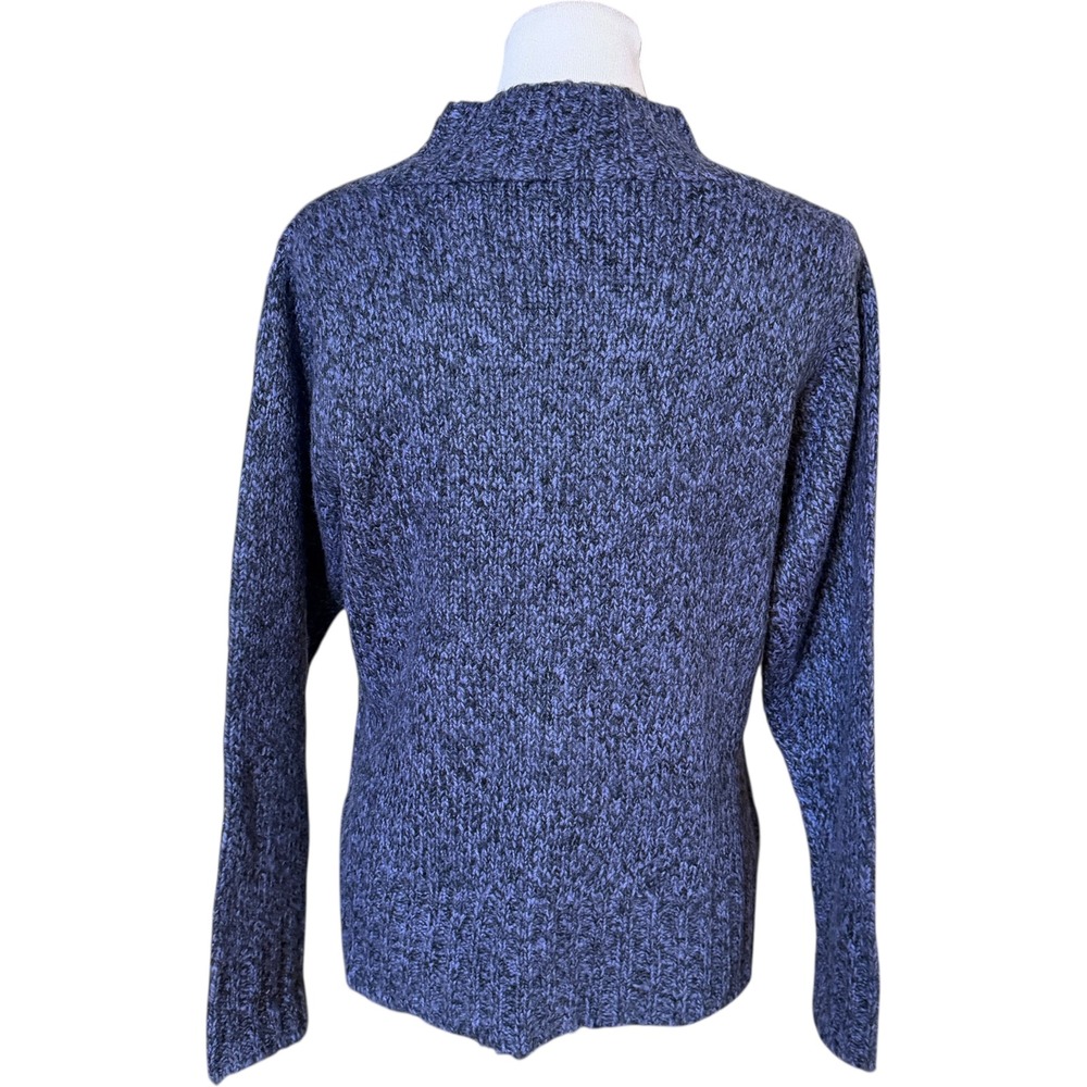 Wind River Sweater Women Medium Blue Marled Knit V-Neck Pullover Acrylic Cozy - Picture 3 of 6